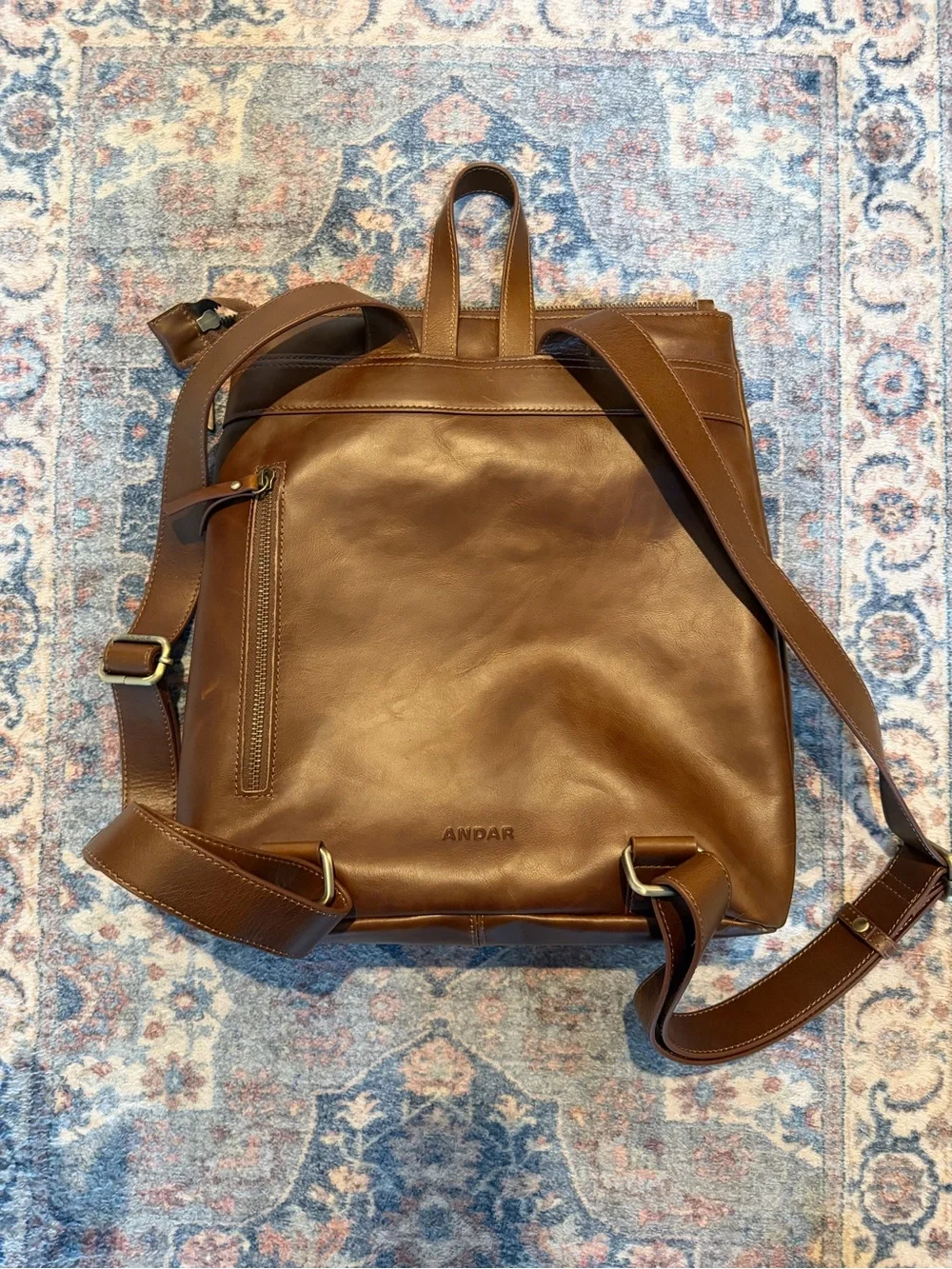 Andar the Addison Women's Brown Leather Backpack - Classic Everyday Backpack
